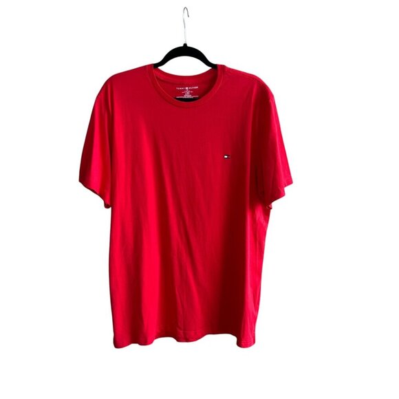 Tommy Hilfiger Men's Vintage Red Flag Logo T shirt Size Large - Picture 1 of 5